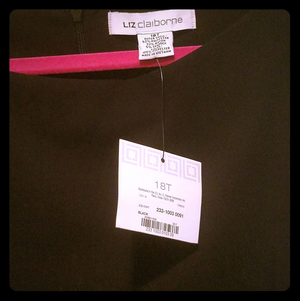 Liz Caliborne Black Sheath Dress 18 Tall